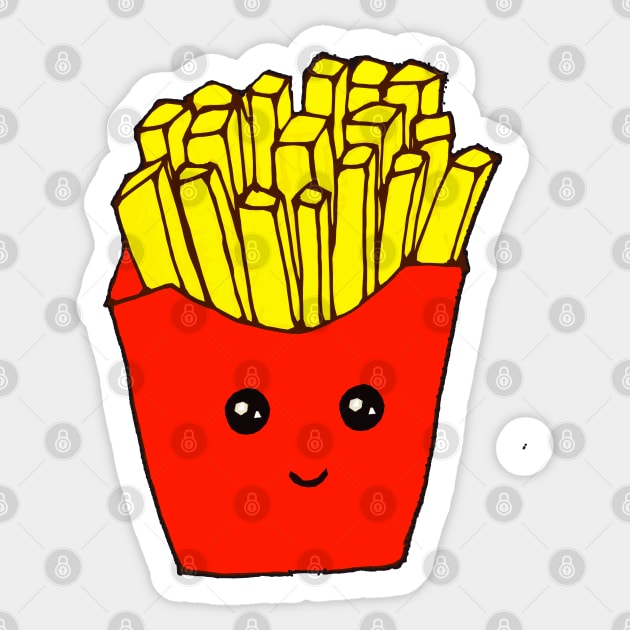 Hand drawn french fries love food Sticker by WatercolorFun